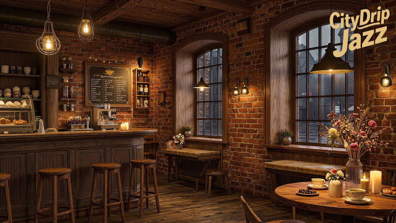 Relaxing Jazz Music ☕ Cozy Coffee Shop at Night | Smooth Piano Jazz for  Restaurants