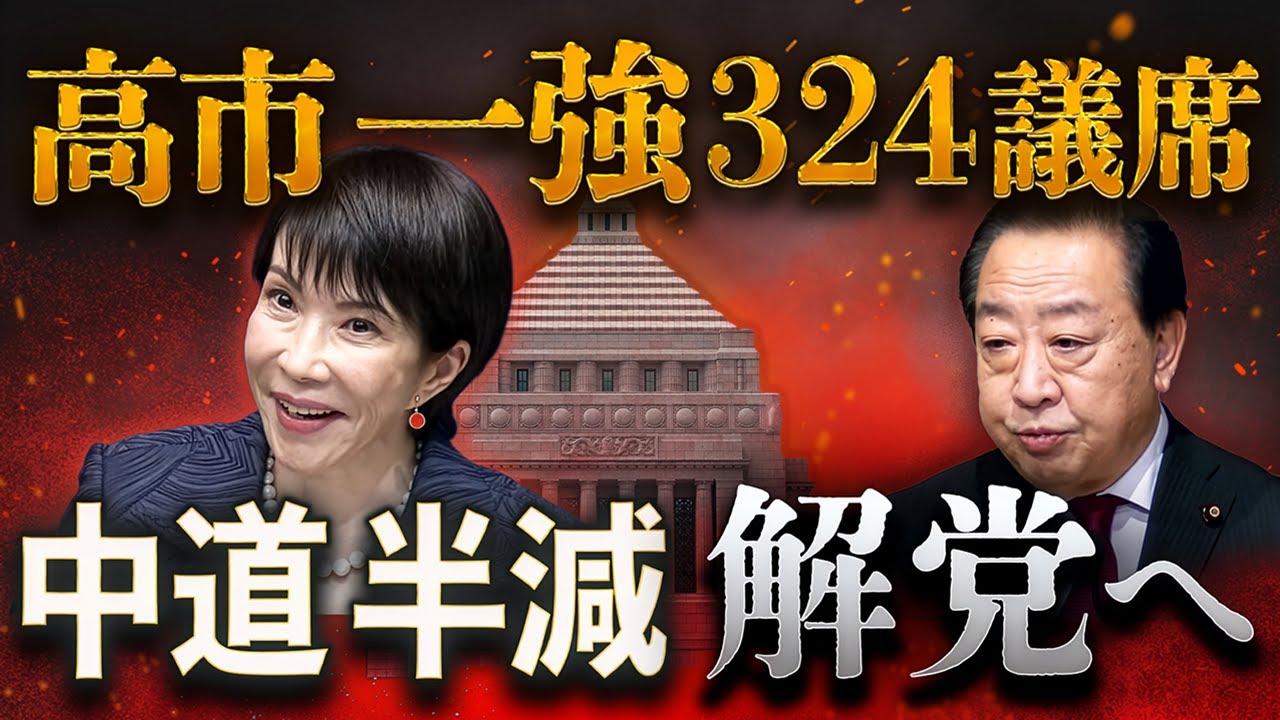 「高市一強」時代へ🔥自維３分の２突破、中道惨敗で解党へ🧨朝日中盤情勢の衝撃