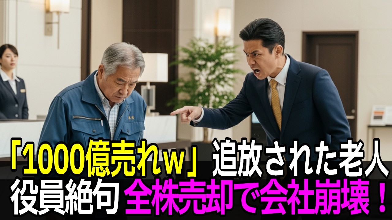 「1000億売ってみろよ」作業着の老人を追い返したエリート役員→望み通り全株売却した結果、会社が崩壊し絶句【感動する話】【朗読】