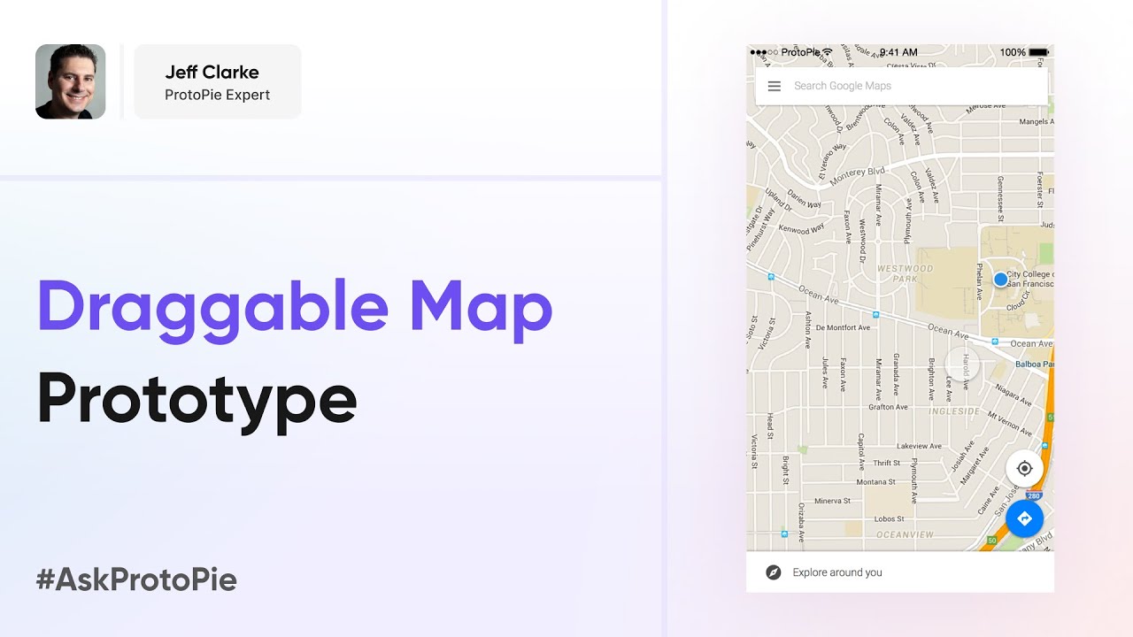ProtoPie Tutorial | Google Maps Interaction Draggable Map Prototyping #AskProtoPie