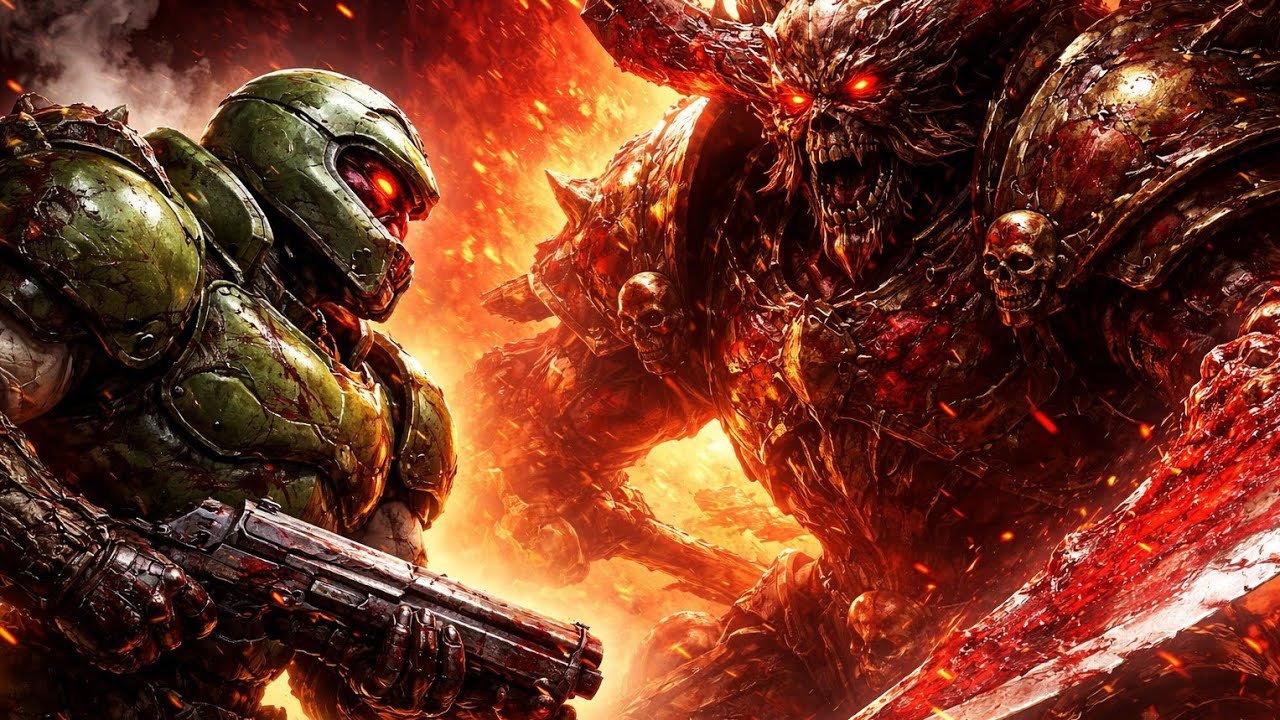 WHAT IF DOOM SLAYER FOUGHT KHORNE? | Doom Slayer vs Chaos God (Warhammer 40K x DOOM Lore)