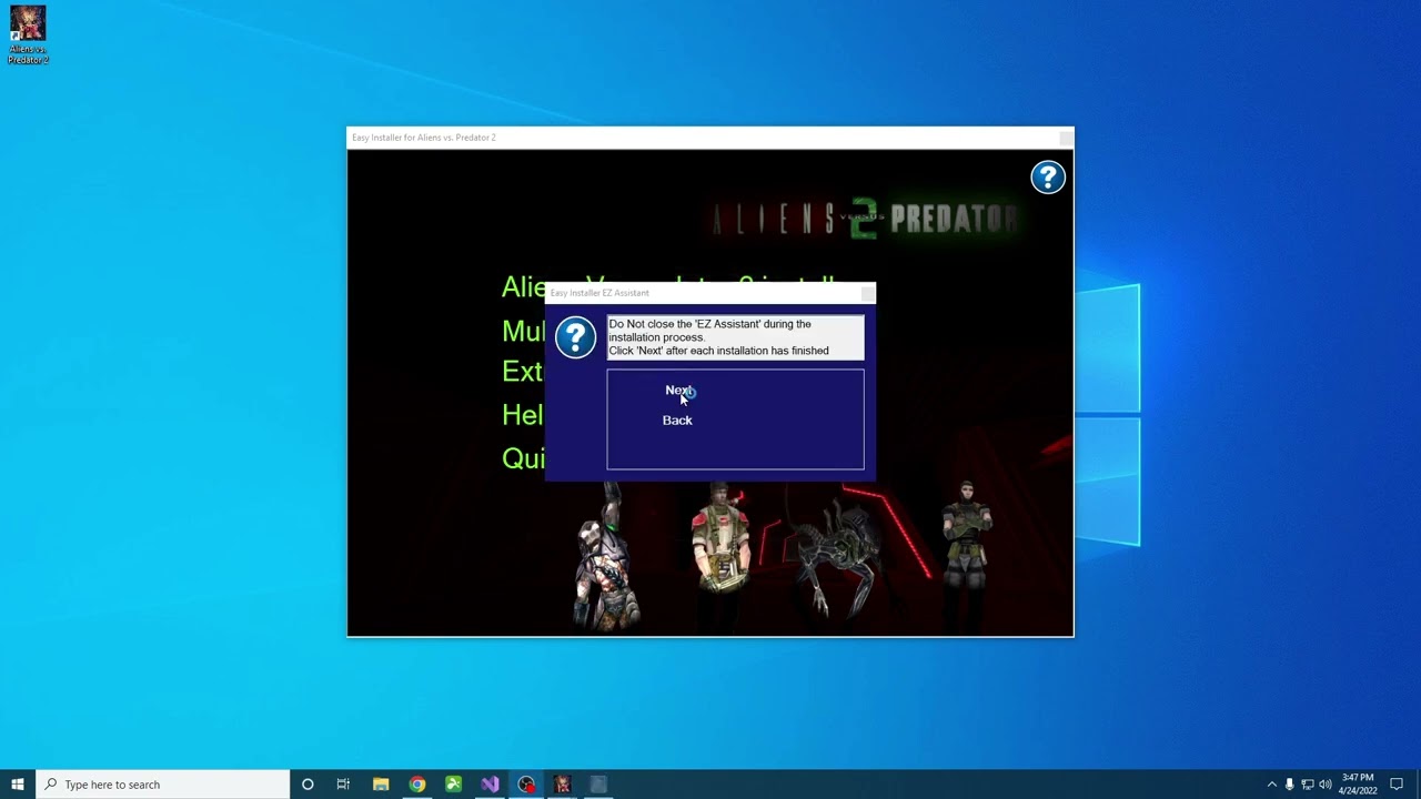 Aliens vs. Predator 2 Easy Installer assistant