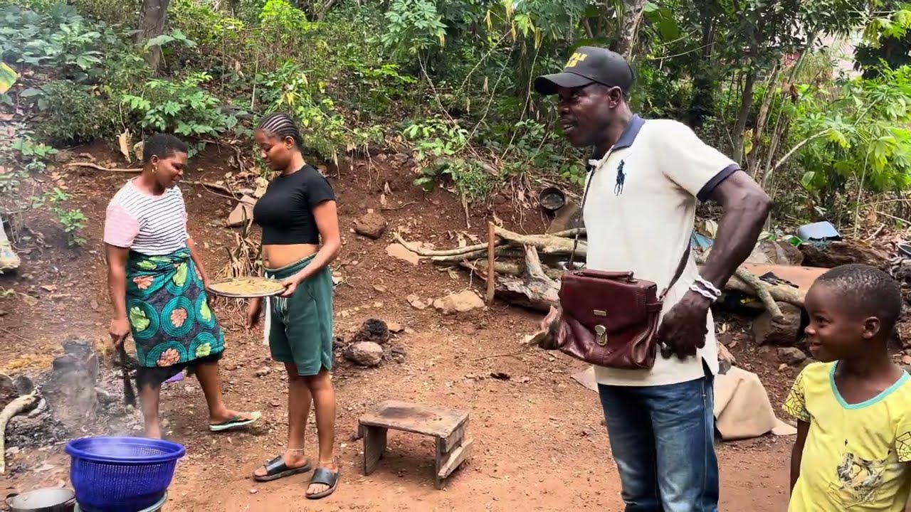 Mum & Her City Co-Wife Cook Abacha Together ~ Family Bonding || Authentic African Village Life