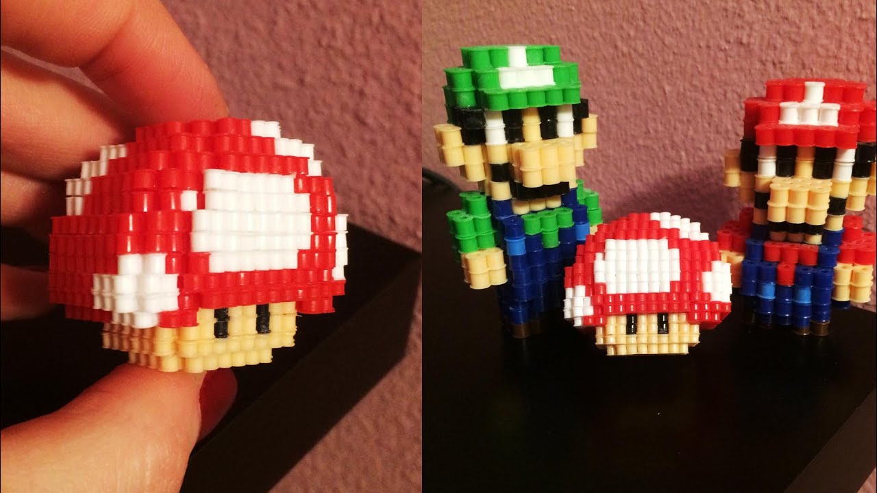 3D mini Perler Bead Mushroom!