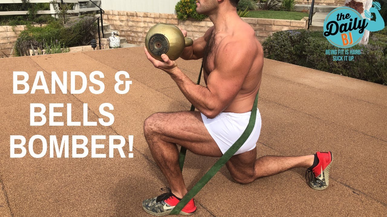 BANDS & BELLS BOMBER! | BJ Gaddour Kettlebells Resistance Bands Workout