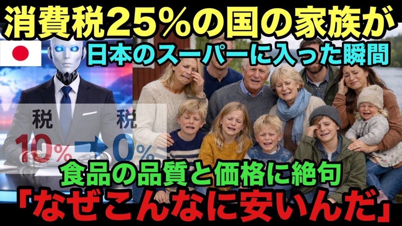 【海外騒然】消費税ゼロの議論を知った北欧の家族20人が日本のスーパーで号泣「税率10%でこの品質はありえない