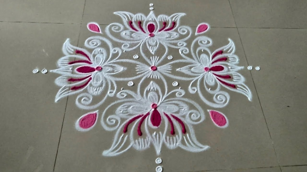 #Karthigai Deepam rangoli (7-1)/#sashti rangoli/#Friday rangoli/#lotus rangoli/#Beautiful rangoli 