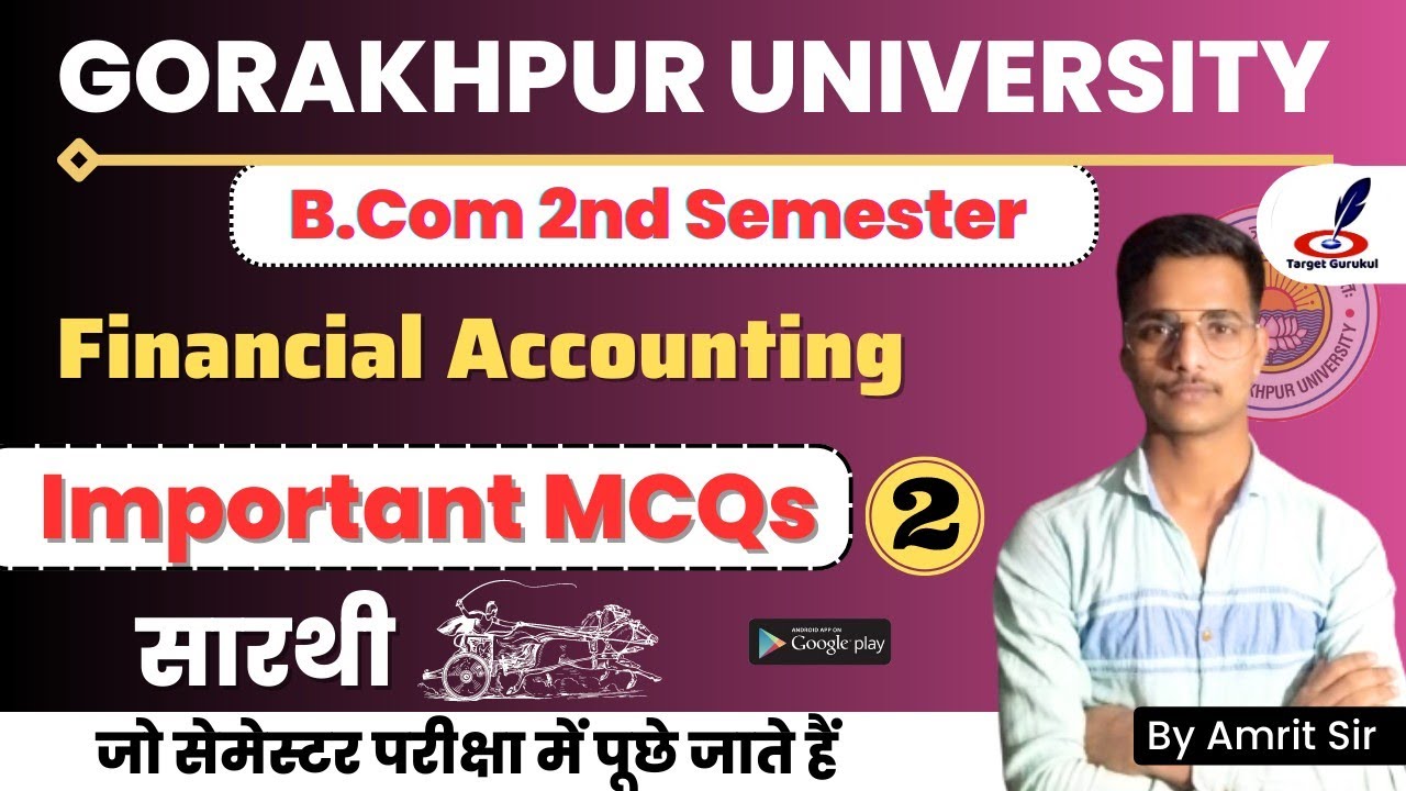 Financial Accounting Most Important Question For DDU BCom 2nd Semester Exam 2023 | End/Mid Term Exam