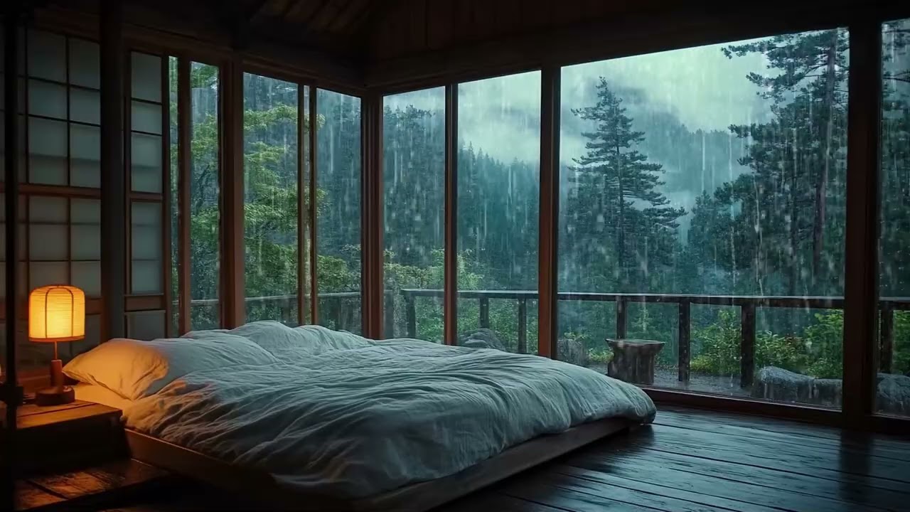 Relaxing Piano Music with Natural Rain Sounds for Deep Sleep and Stress Relief