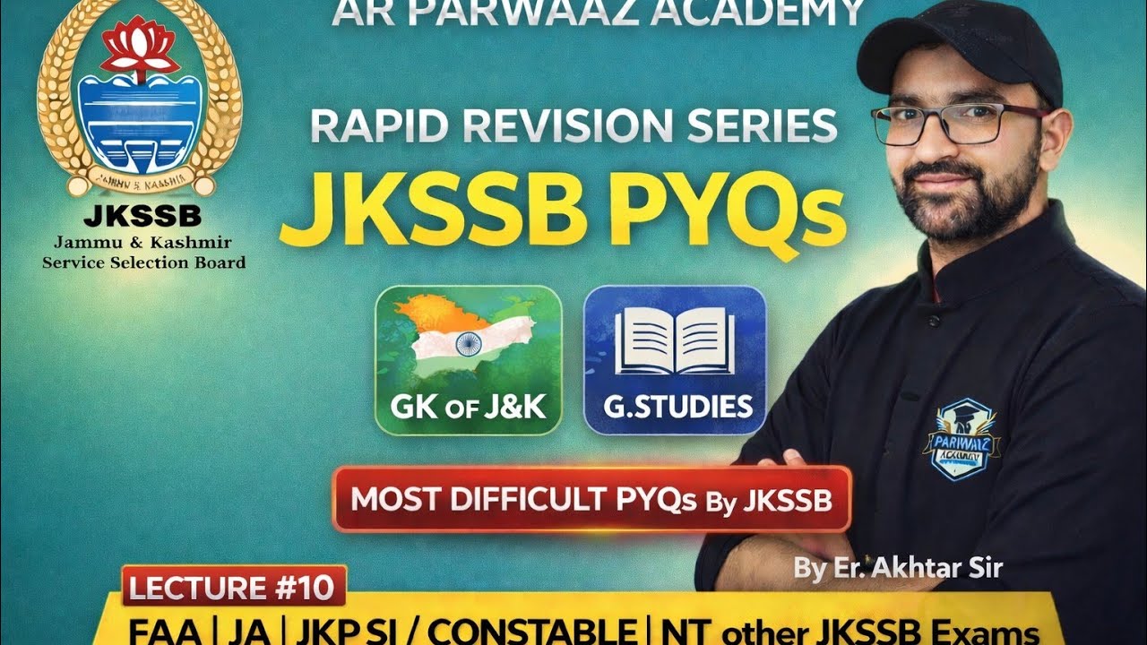JKSSB Rapid Revision Series|Lec-10| GS Mixed MCQs 🔥 | History–Economy–Science | FAA | NT| JKPSI|