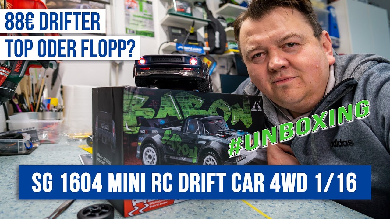 Top oder Flop? - SG 1604 Brushless Mini RC Drift Car 4WD 1/16 für € 88,- | 📦  Unboxing & Test