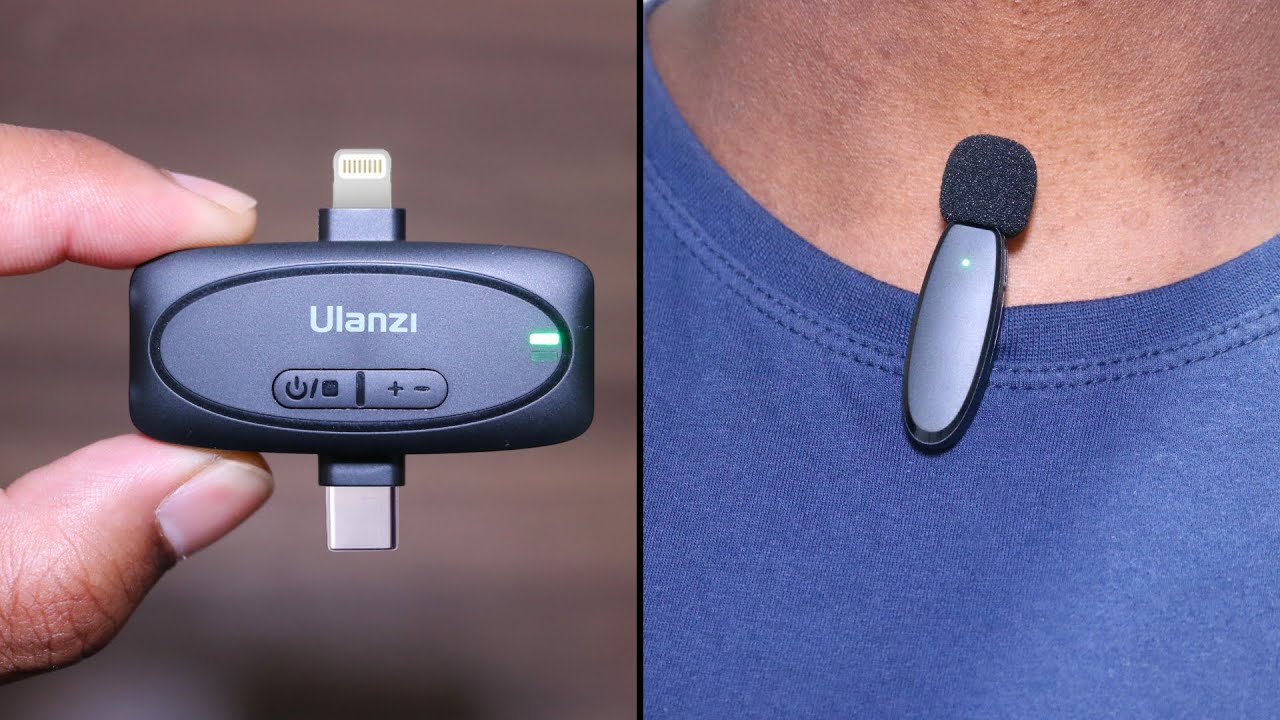 Ulanzi V6 Microfone de Lapela Sem Fio 3 em 1 Android/iOS Custo Beneficio