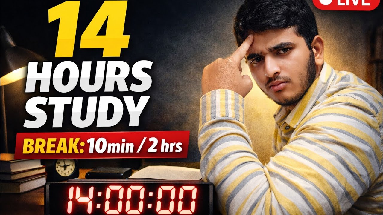 🔴STUDY WITH ME LIVE – 14+ HOURS 🔥 This live session is for serious NEET 2026 aspirants only #livenow