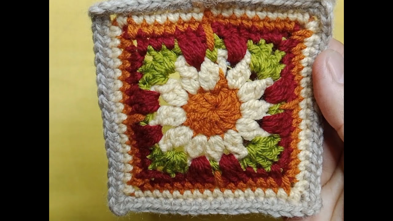 Crochet Square / multicoloured crochet square / Grany square / crocheting / crochet for beginners.