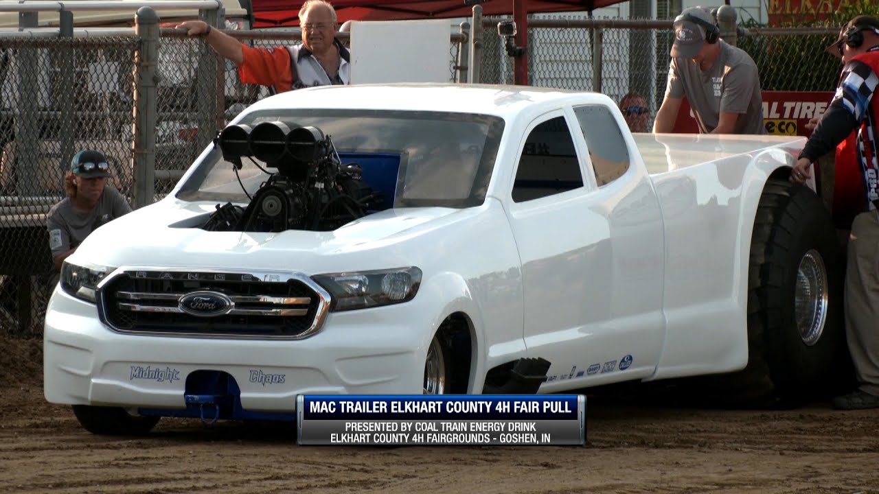 Pro Pulling 2024: Super Modified 2wd Trucks and Super Stocks Diesel Trucks pulling in Goshen, IN