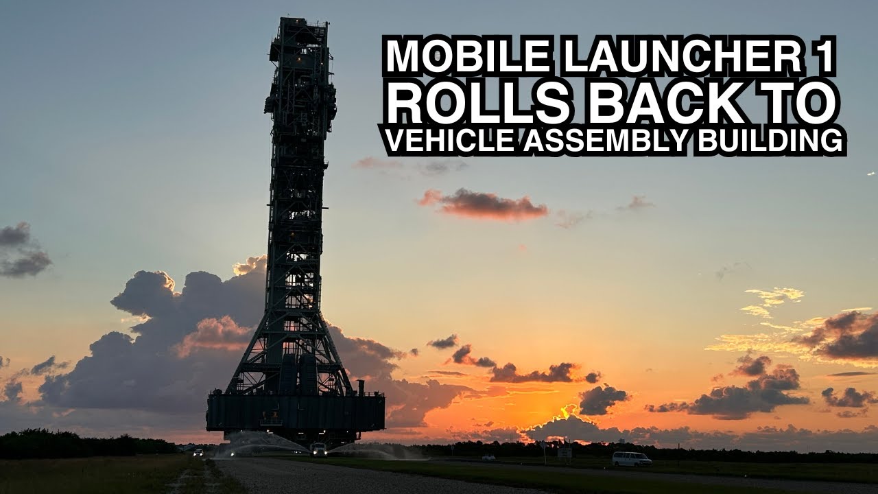 Mobile Launcher 1 Rolls Back to the Vehicle Assembly Building at NASA's Kennedy Space Center
