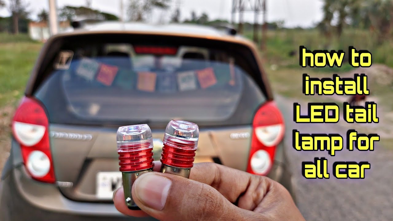 how to install LED Flashing Tail lamp for All Cars | just 5 minute | installation in Chevrolet Beat