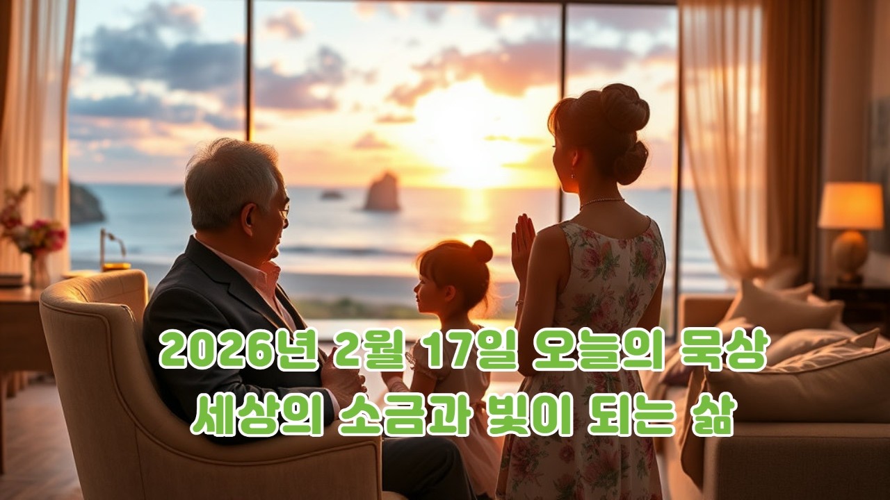 2026년 2월 17일 오늘의 묵상 세상의 소금과 빛이 되는 삶