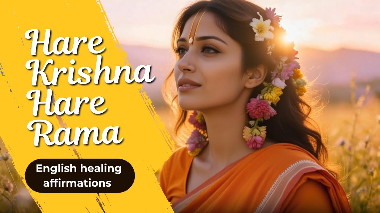 Hare Krishna Hare Rama | with gentle English healing affirmations | soothing music for relaxation
