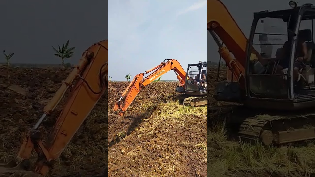 tata Hitachi & Jcb3dx tractor lording short video//2mechine working short