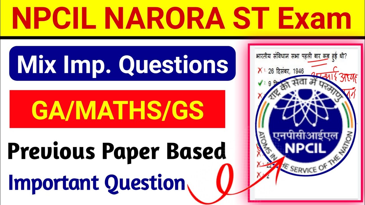 NPCIL NARORA STIPENDIARY TRAINEE Non Tech Questions 2023 || general Awareness maths General Science