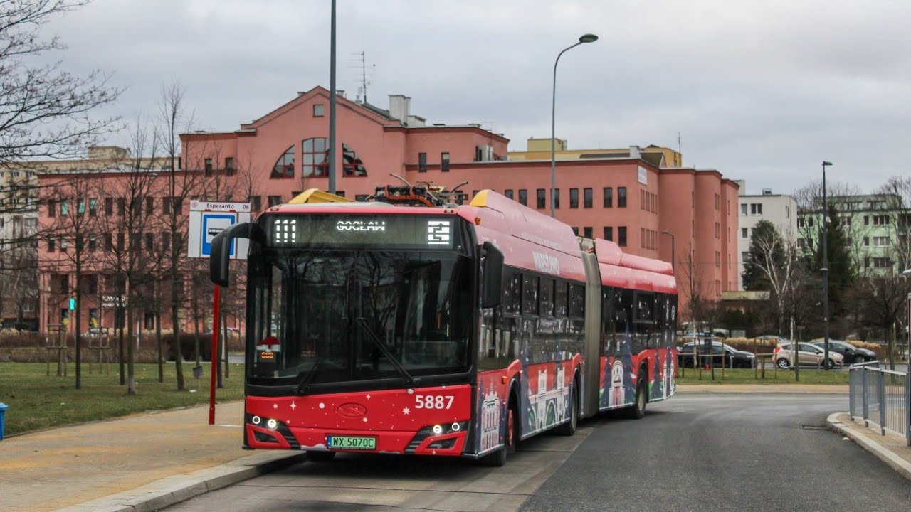 Przejazd: Solaris Urbino 18 IV Electric #5887 MZA Warszawa - Linia 111 (Trasa Zmieniona)