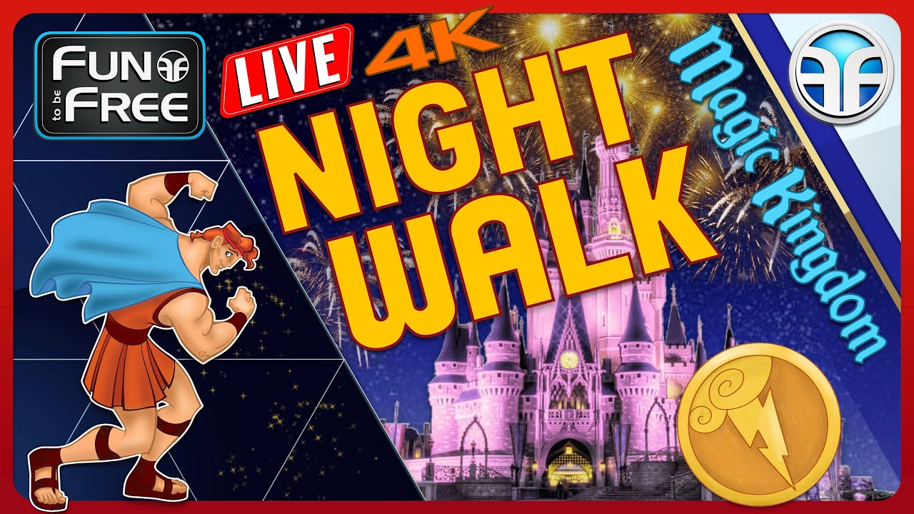 🔴 LIVE: Walt Disney World Magic Kingdom Night Walk – 4K Fireworks & Relaxing Ambience
