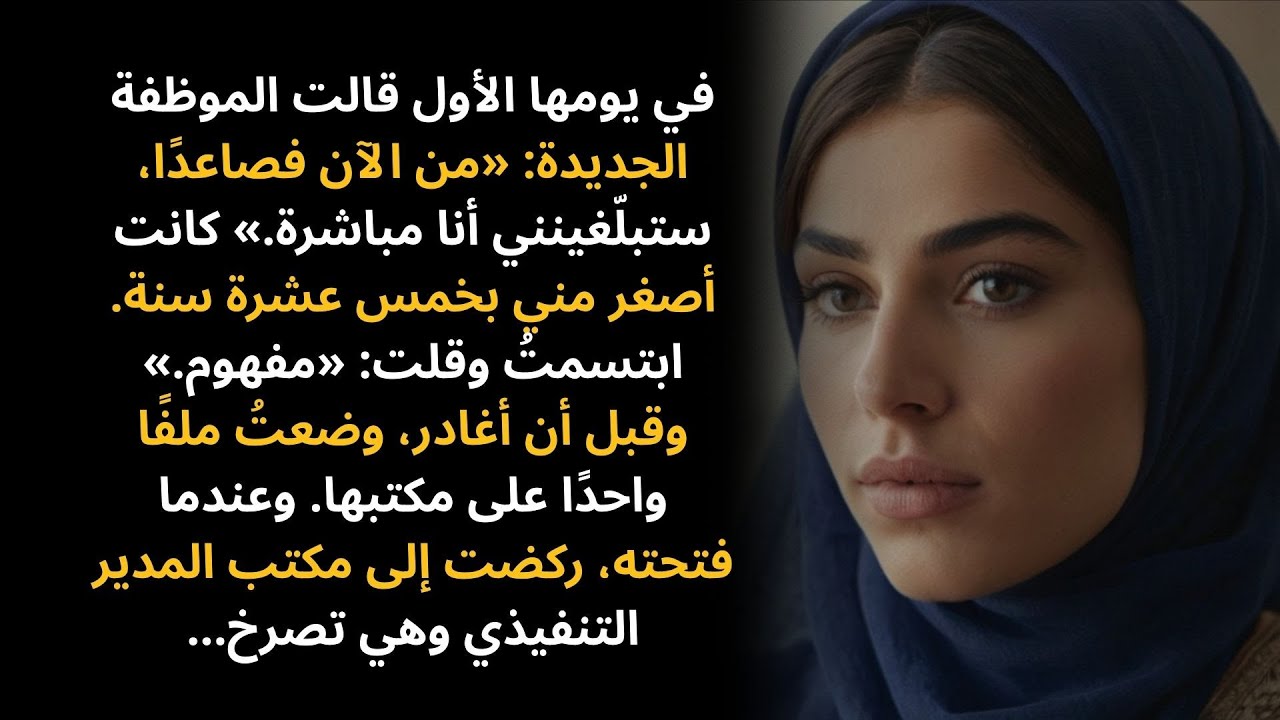الموظفة الجديدة أصرت أن أرفع تقاريري لها — ثم فتحت الملف الذي تركته على مكتبها