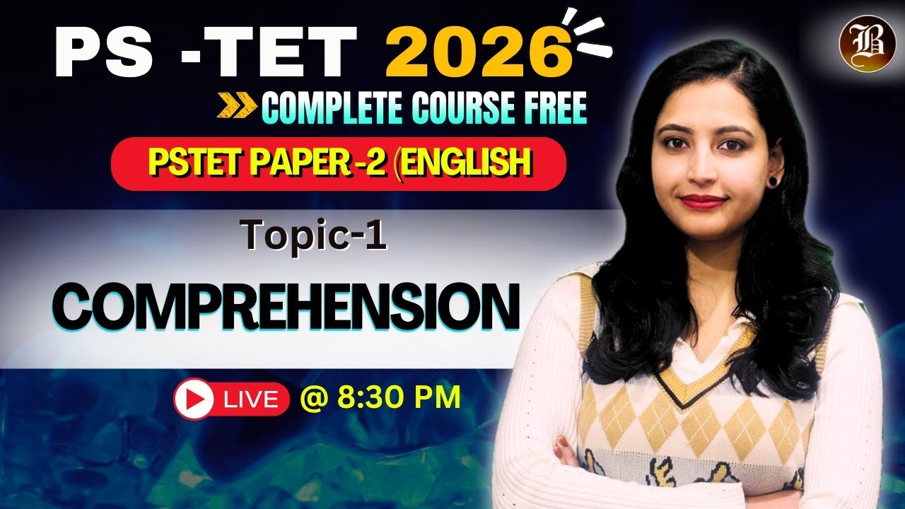 PSTET English 2026 | Comprehension | FREE Live Class (Paper-2)