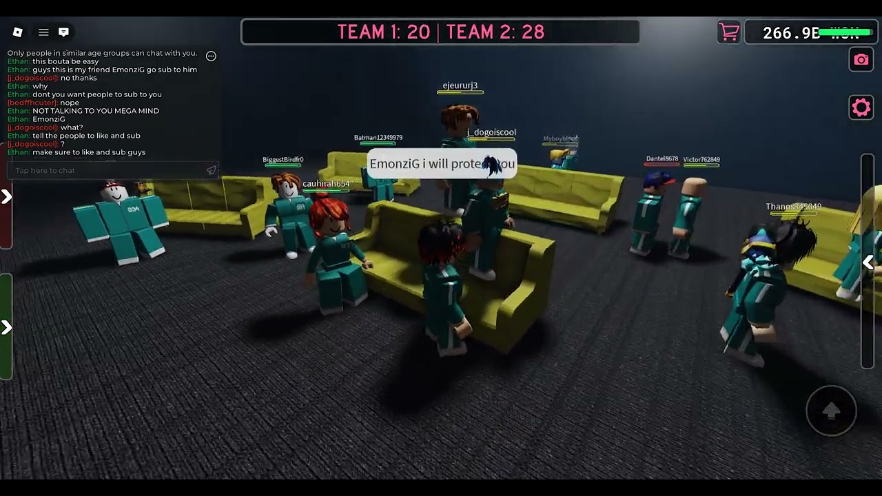 playing squid game with npc