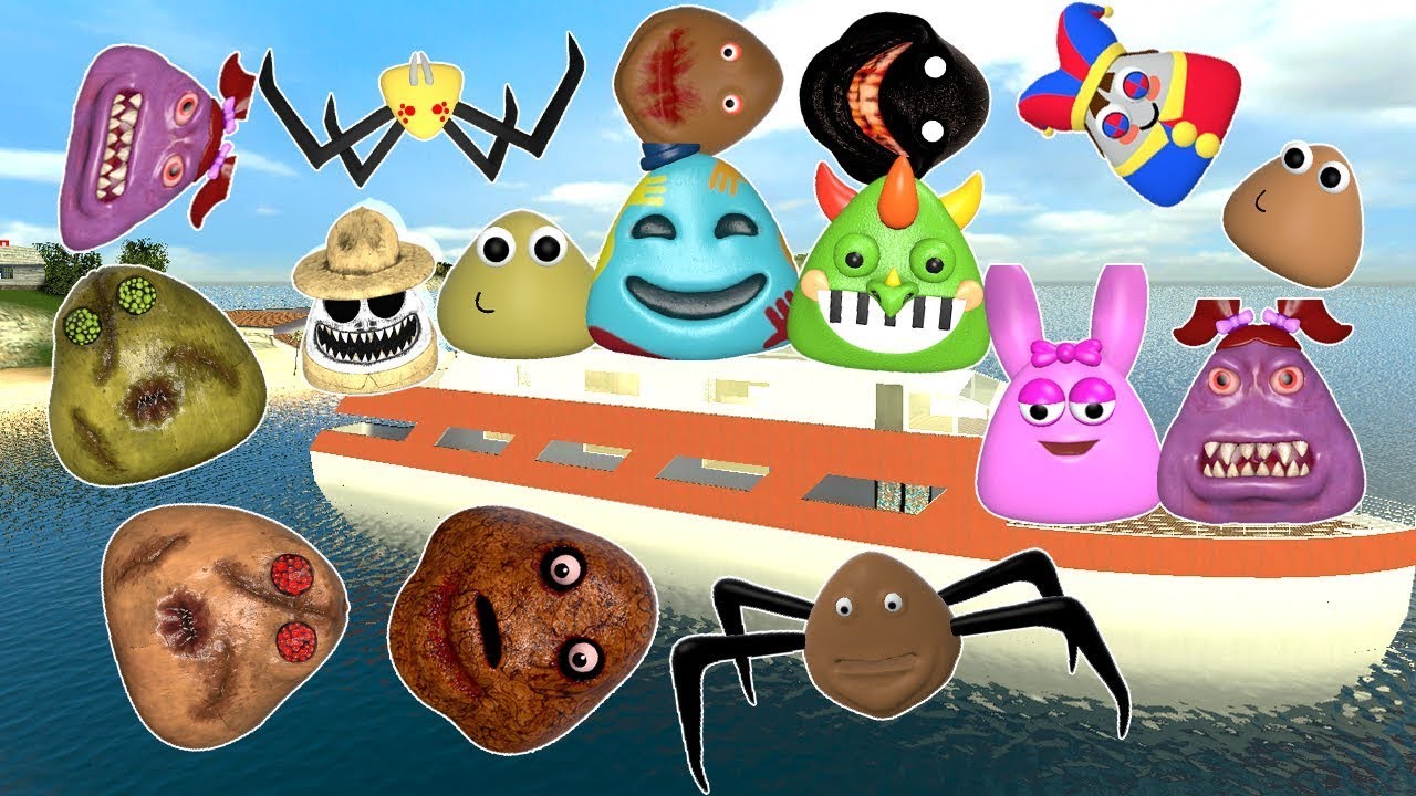 DESTROY ALL 3D POU BOU'S REVENGE & SPUNKY FAMILY in ISLAND Garry's Mod