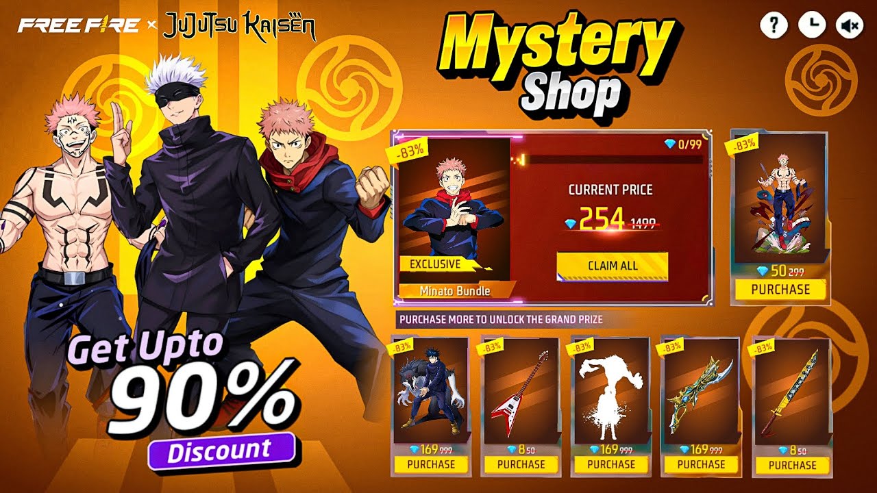 Jujutsu Kaisen Mystery Shop Event 💥😮| free fire new event | ff new event | new event free fire