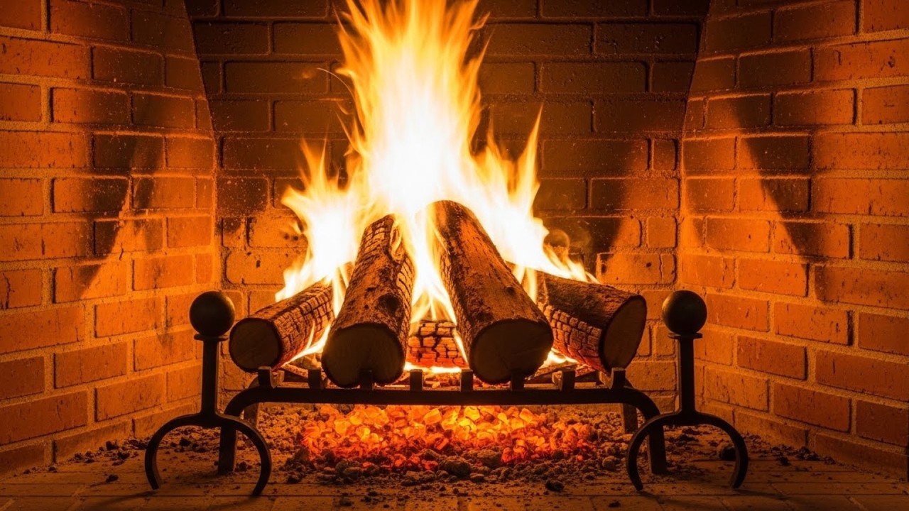 Christmas Fireplace Ambience with Cozy Crackling Fire for Peaceful Holiday Nights