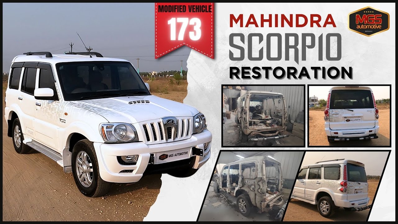 173rd Mahindra Scorpio Restoration | Platinum Pearl White | Modification @mgsautomotivein