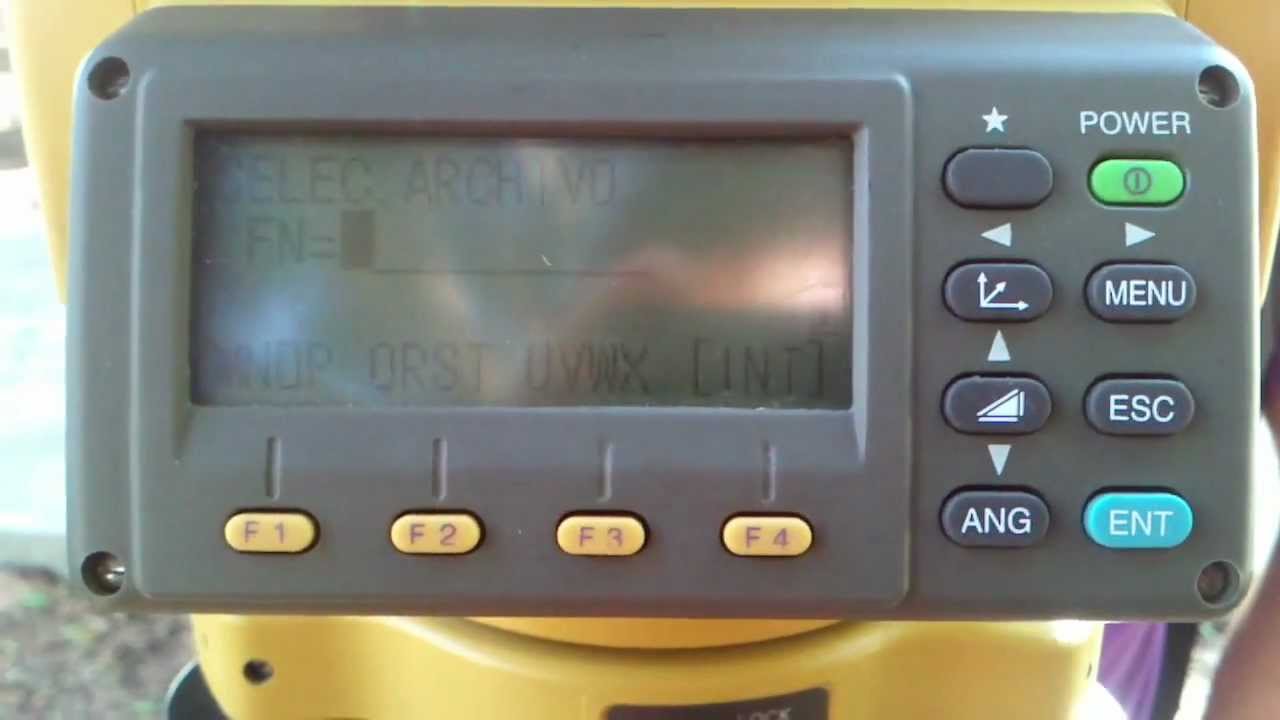 inicio de trabajo en estacion total Topcon