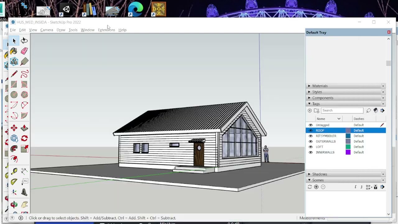 1. Rita ett hus i SketchUp med interiör.