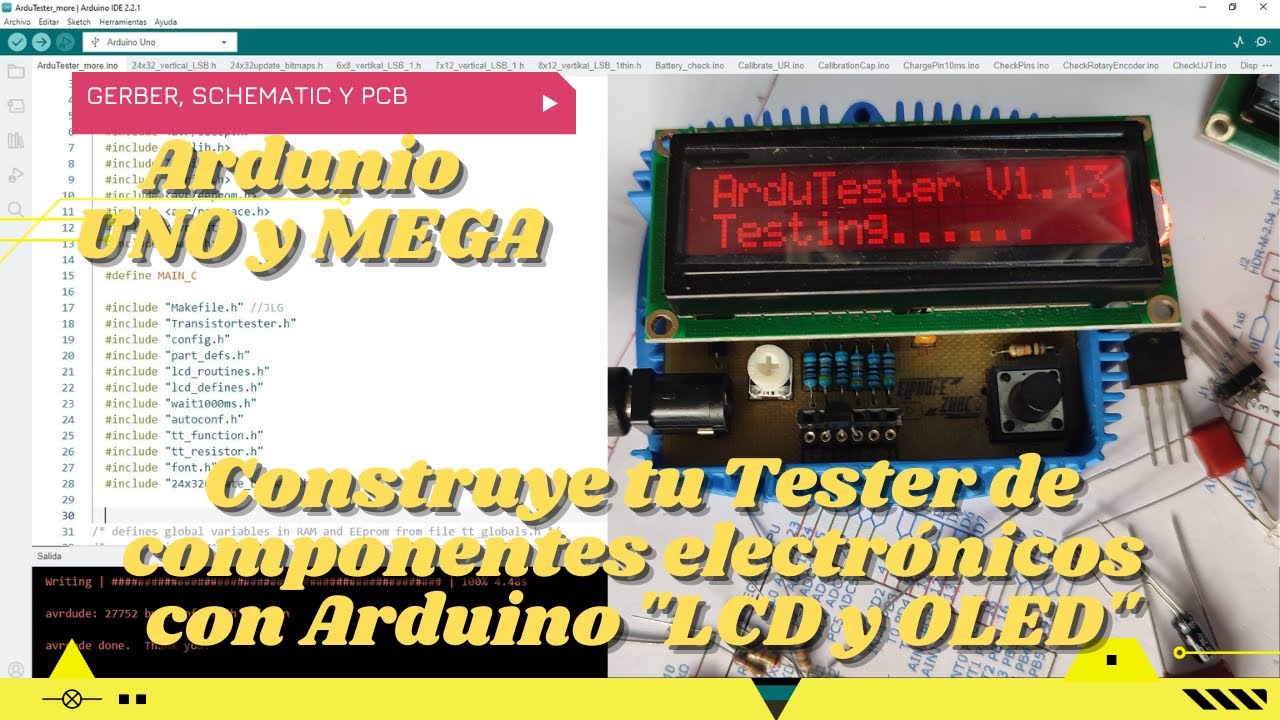 ⚡ Proyecto de Tester de componentes electronicos con Arduino UNO y MEGA con pantalla LCD y OLED