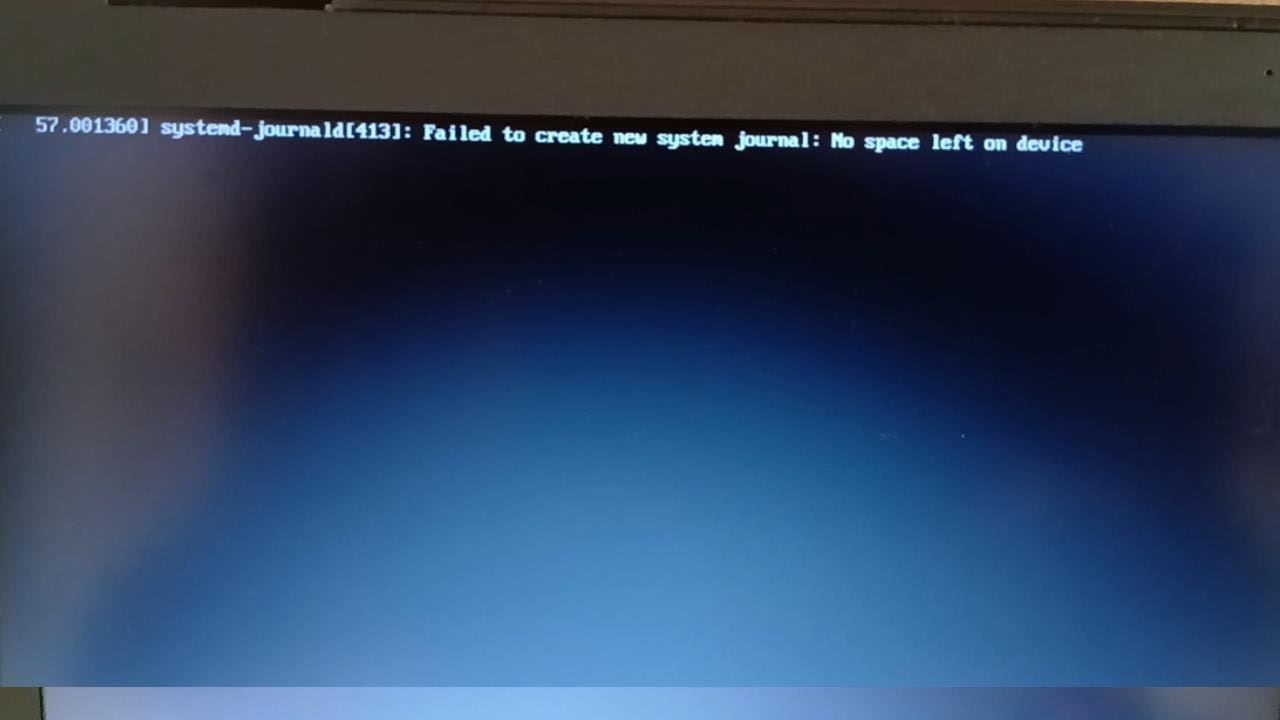 (Resolvido) Failed to create new system journal: No space left on device KALI LINUX
