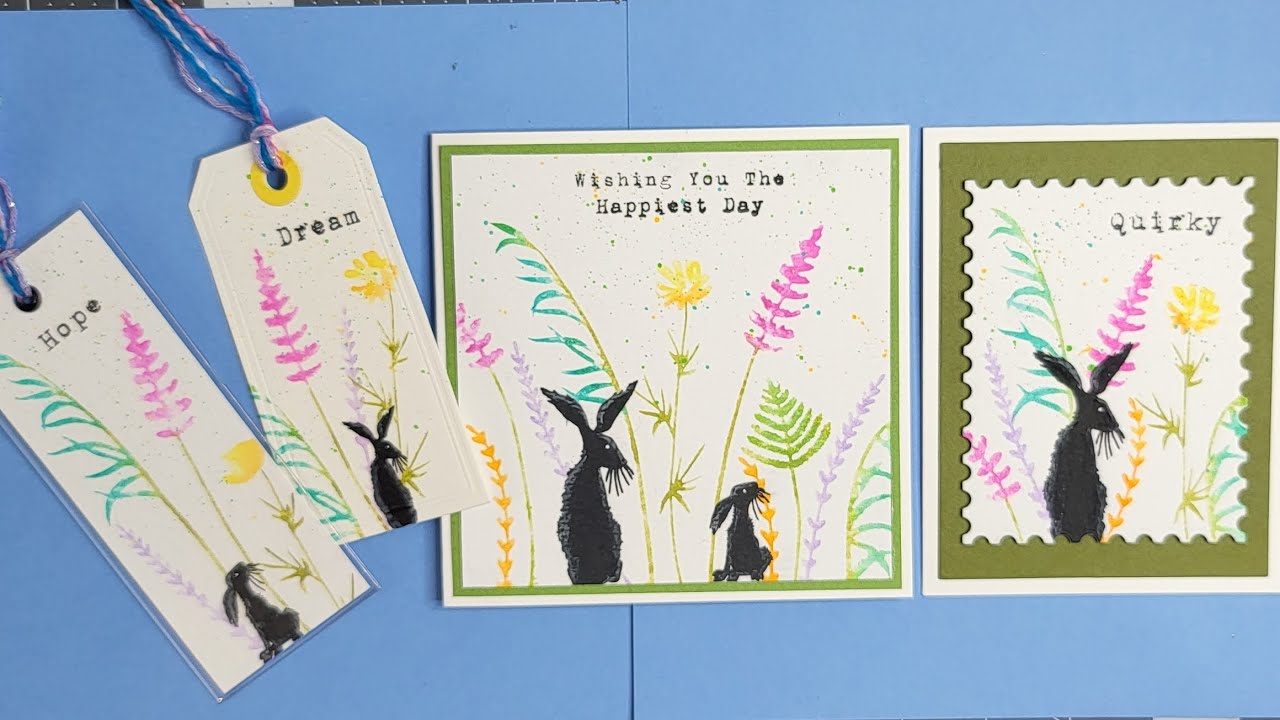 FAUX WATERCOLOUR USING STAMPS