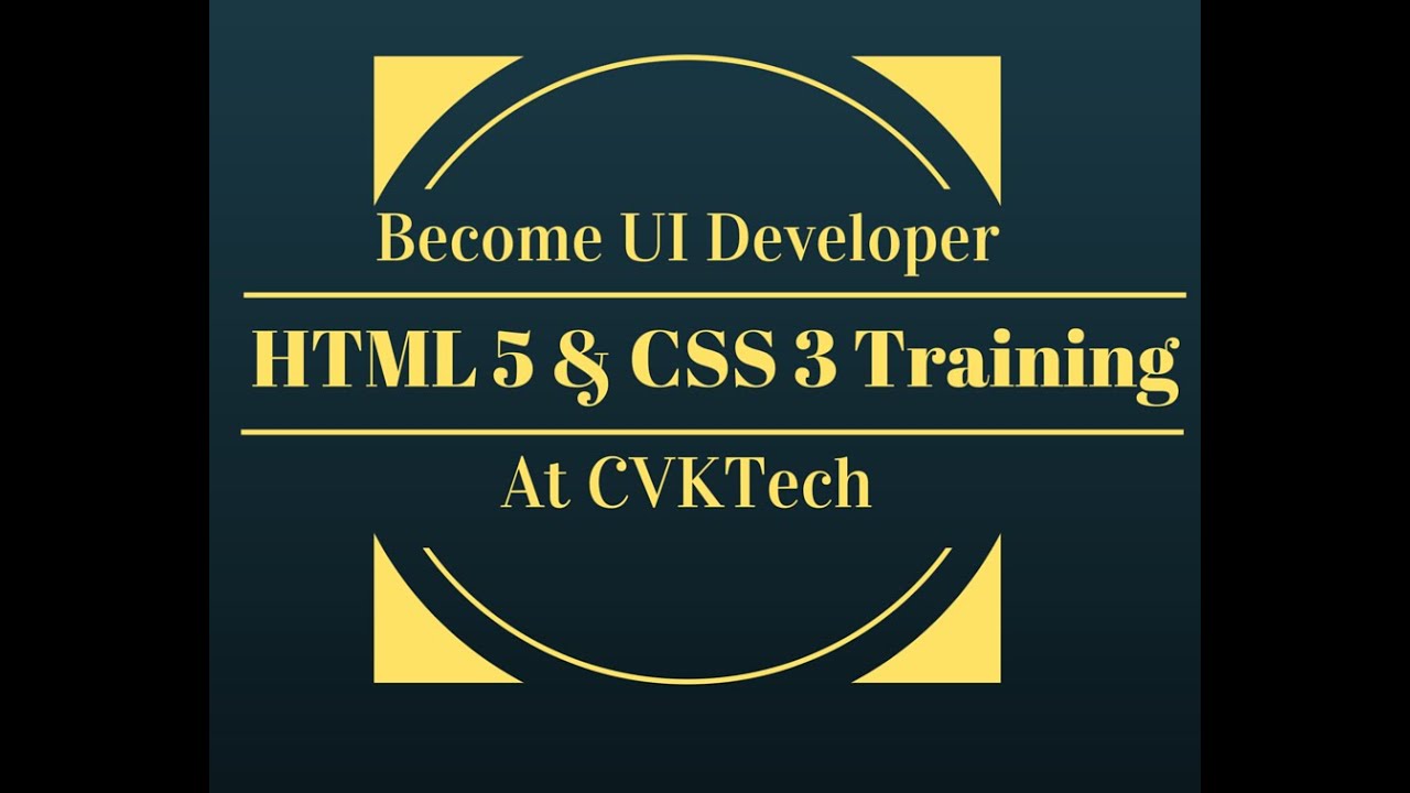 HTML 5 Audio and Video - Live UI Developer Online Training at CVKTech