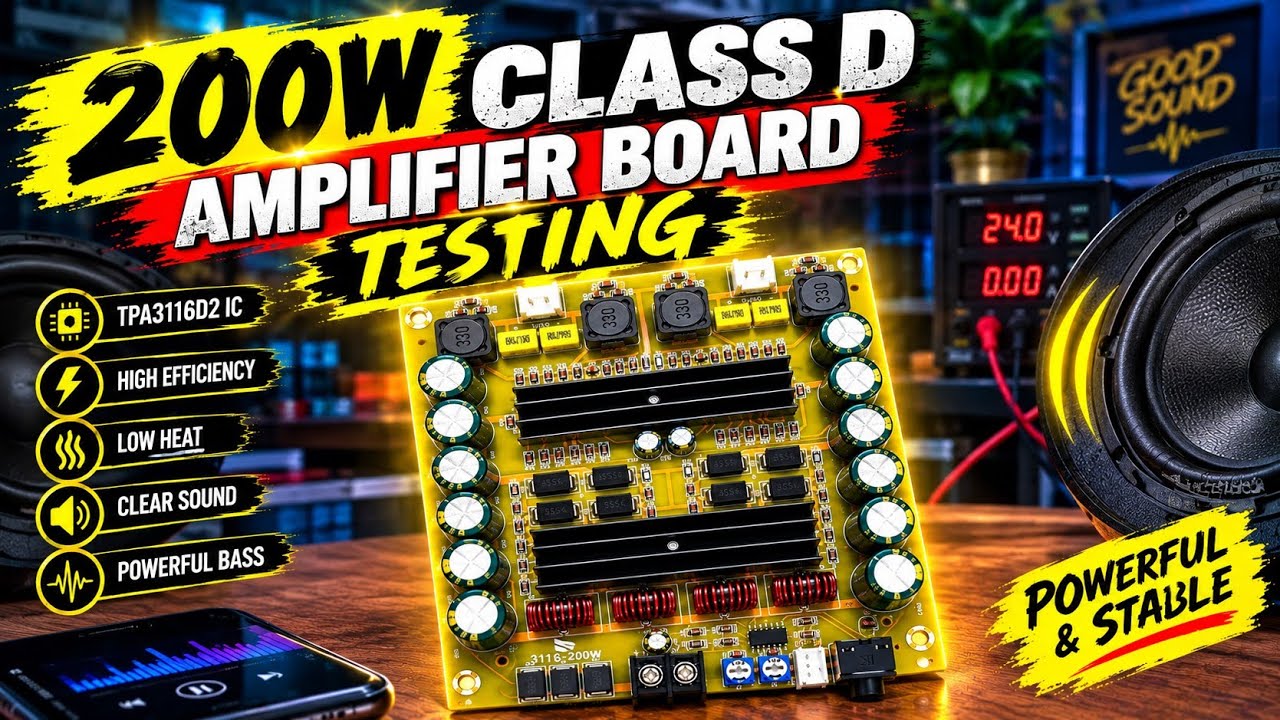 unboxing Class D 200w stereo amplifier board & sound testing 🔥🔥