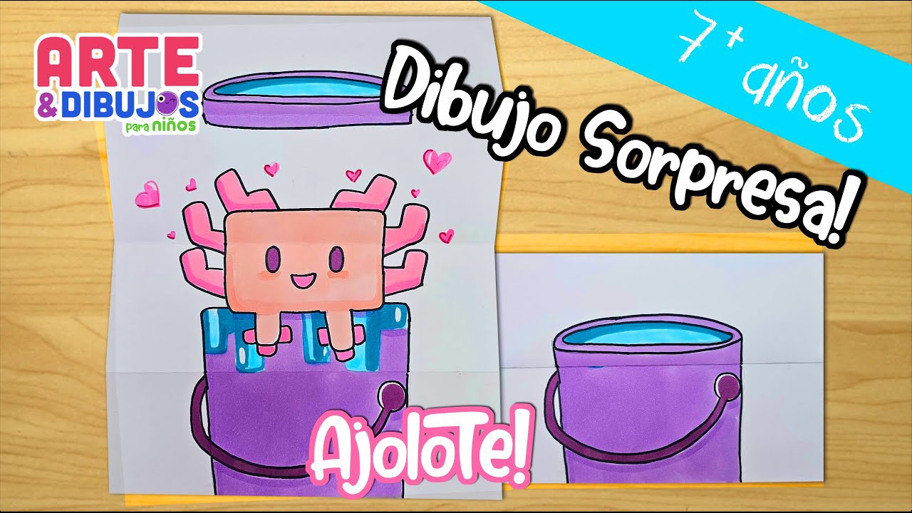 Como dibujar UN AJOLOTE | DIBUJO SORPRESA | Arte y Dibujos para Niños