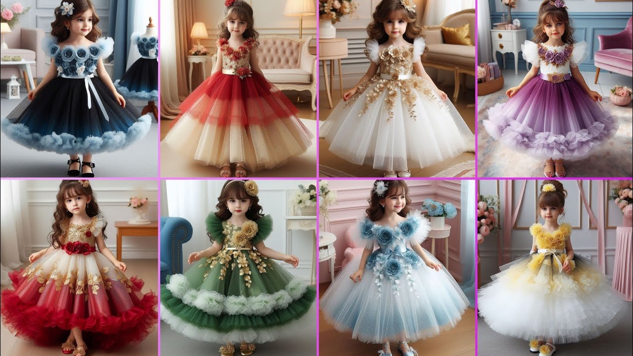 Gorgeous 3D Flower Baby Gown Design | Party Wear Frock for Baby Girls 2025