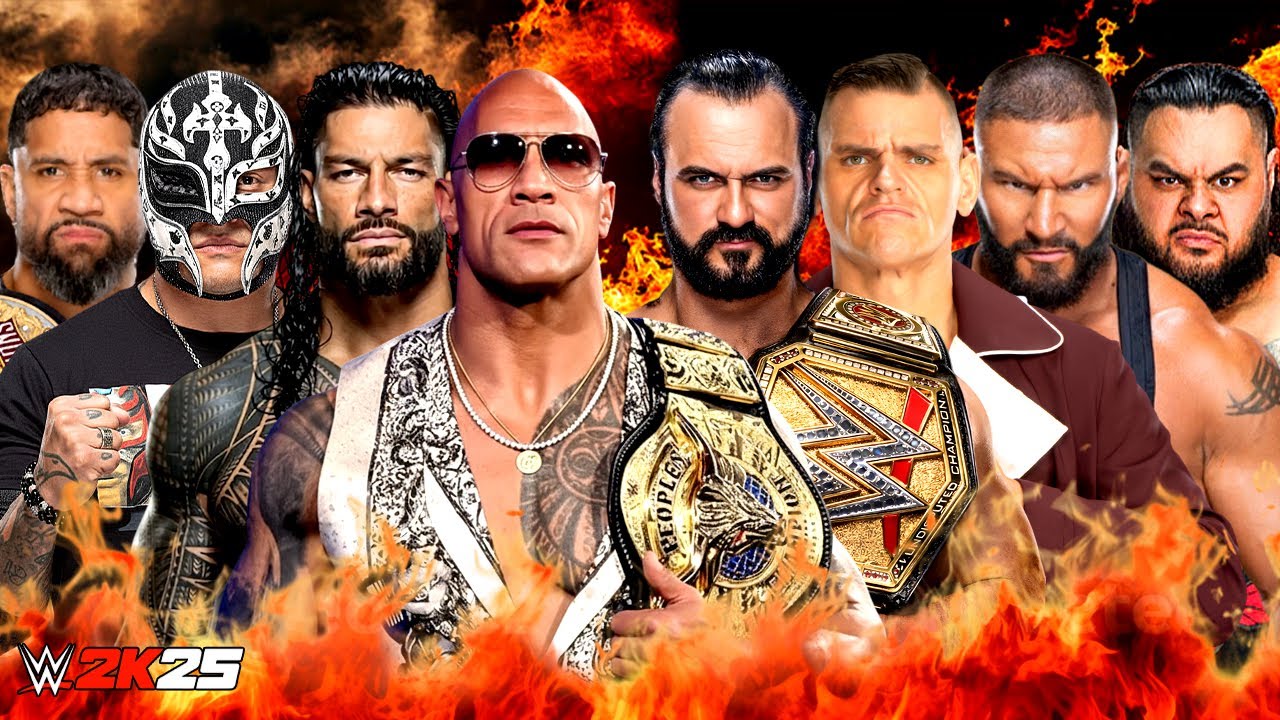 WWE The Rock Roman Reigns Rey Mysterio & Jey Uso vs Drew McIntyre Gunther & The Vision | 09-Feb-2026