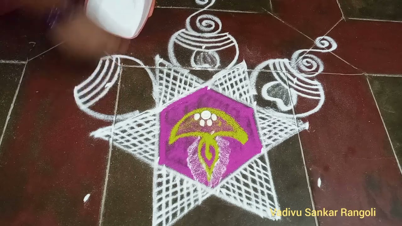 5*3Deepavali kolam|Diwali muggulu|simple design rangoli 2023@vadivusankarrangoli