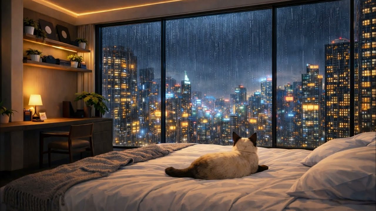 Rainy Sleep Lofi 🌧️ 3 Hours for Deep Sleep & Relaxation | 静かな夜