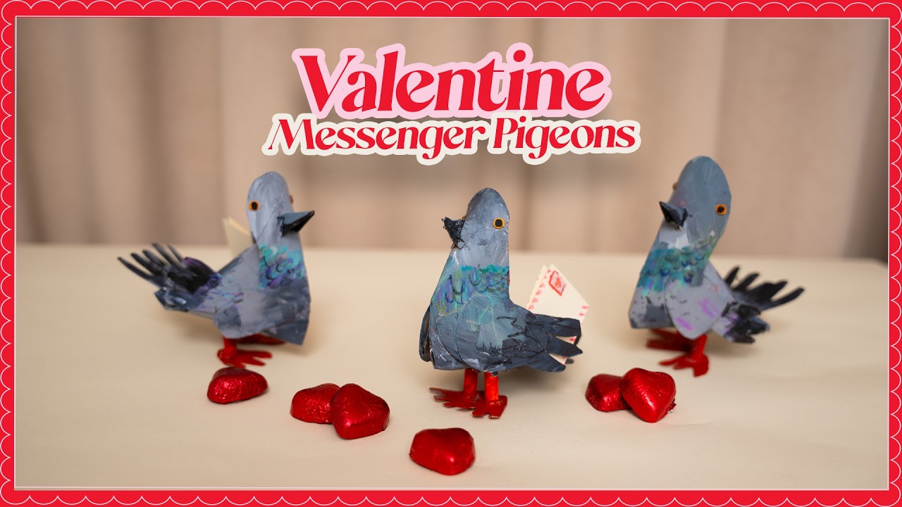 DIY Valentine Messenger Pigeons: Easy Toilet Paper Roll Craft for Kids