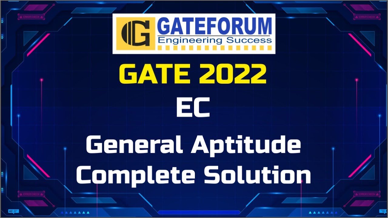 Решения к экзамену GATE 2022 | Общая подготовка | Электроника и телекоммуникации