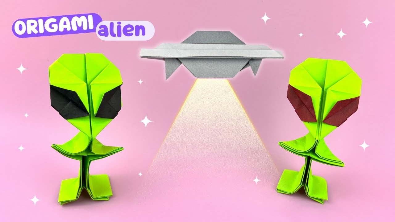 Origami Alien ~ Easy Origami Paper Alien Tutorial 15x15cm