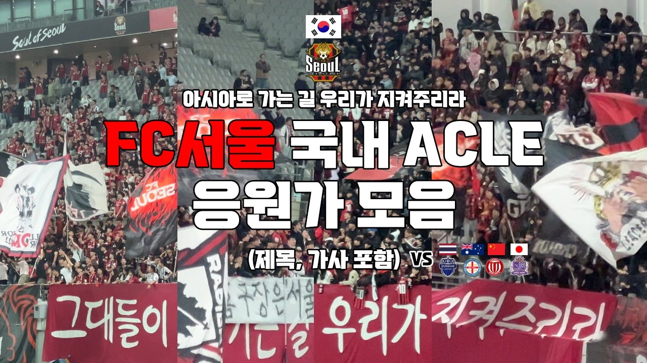 FC서울 ACLE 조별 예선 국내 전경기 응원가 모음 (vs 부리람, 청두, 멜버른, 히로시마) | 4K 영상